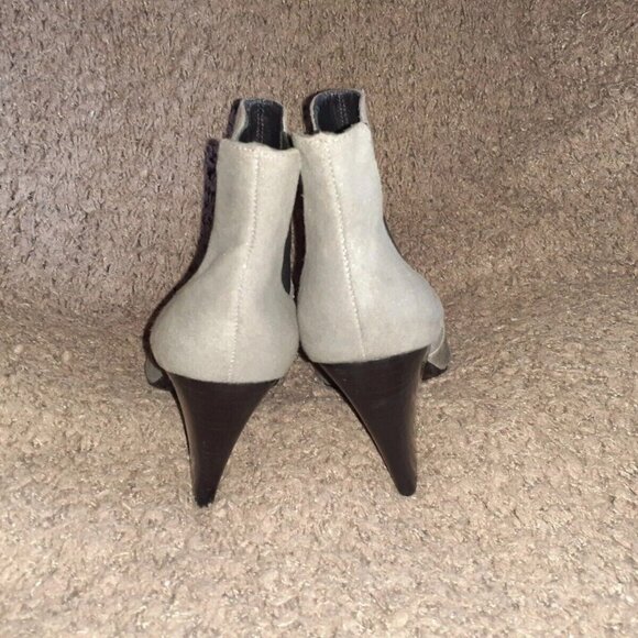 POUR LA VICTOIRE-Metallic Sheen Nubuck Suede Gray-Sz 8.5-Excellent - Picture 5 of 7